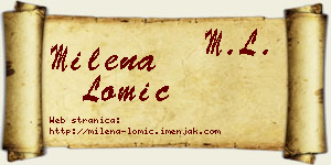 Milena Lomić vizit kartica